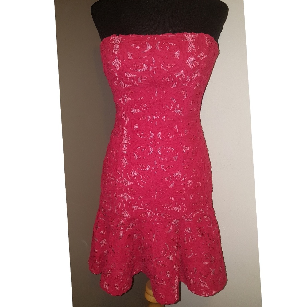 BCBG MAXAZRIA red strapless dress sz 2 nwt